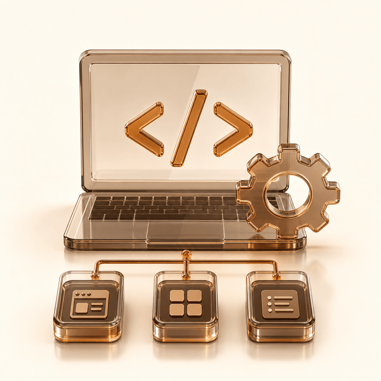 Code, interfaces and connected software modules