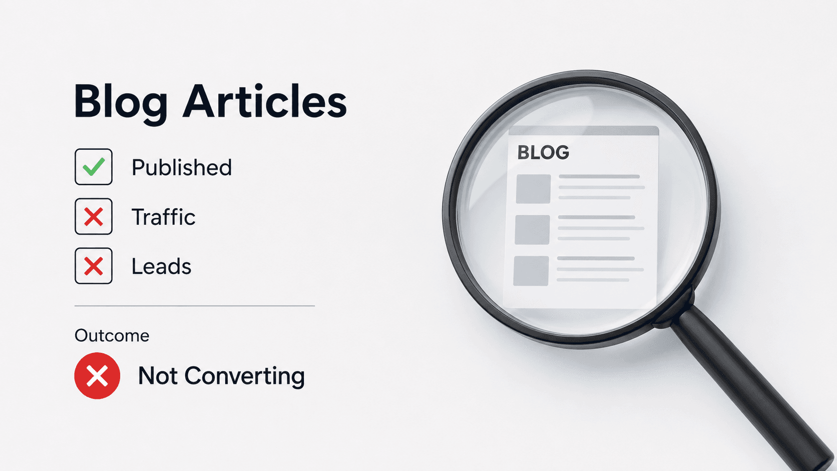 Diagram showing technical blog articles connected to evidence, service pages, and qualified enquiries